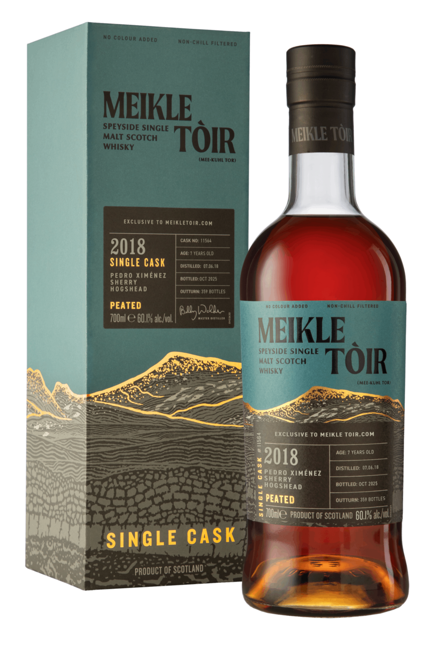 Meikle Toir Single Cask #11564 2018 Pedro Ximénez Sherry Hogshead